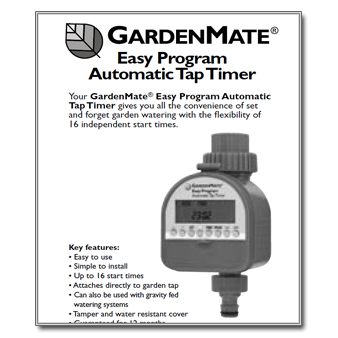 Garden Mate Automatic Tap Timer Manual